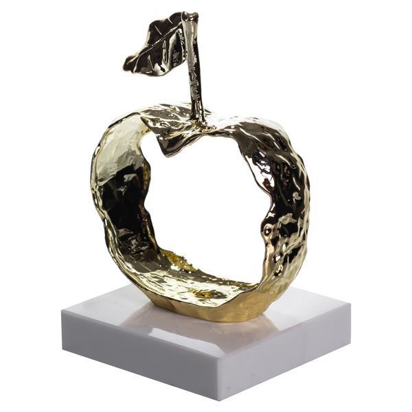 Статуетка Apple металева на мармуровій підставці Золотистий Yiwu HP-7-13 фото