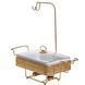 Мармит настольный фарфоровый 3.5 л на подставке с подогревом Белый с золотистым Yiwu YL-77 фото 3