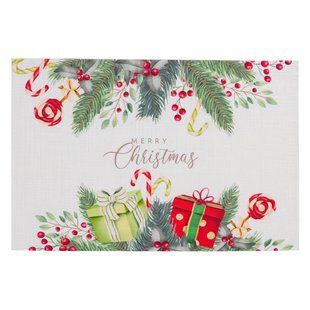 Килимок для сервірування столу Christmas 45 на 30 см Червоний Yiwu HP-36327-10 фото