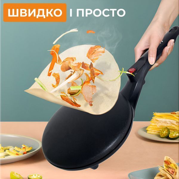 Блинница электрическая Sokany SK5208 на 20 см 650 Вт Черный фото