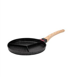 Сковорода на 3 секції зі знімною ручкою 25 см Чорний TS Kitchen HP39575B фото