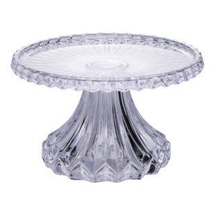 Тортовница на ножке из хрустального стекла 26 см Yiwu HP-19-138S фото