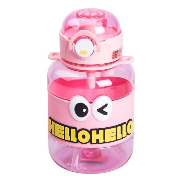 Детская бутылка для воды HELLO-HELLO с ремешком 680 мл Розовый Yiwu HP-14-46P фото