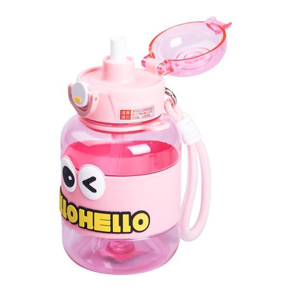 Детская бутылка для воды HELLO-HELLO с ремешком 680 мл Розовый Yiwu HP-14-46P фото