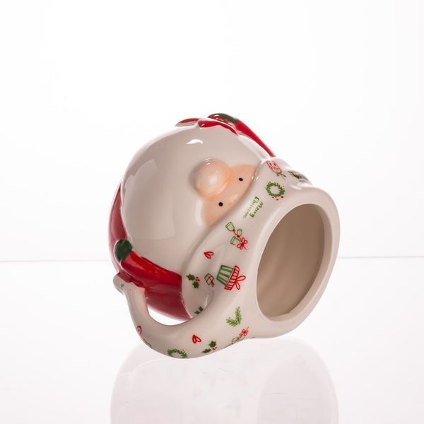 Новогодняя фарфоровая чашка Merry Cristmas 400 мл Красная Yiwu CR-1-13 фото