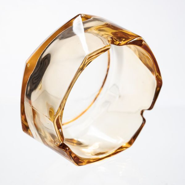 Пепельница стеклянная Diamond Faceted 12 см Золотистый Yiwu HP-34-78 фото