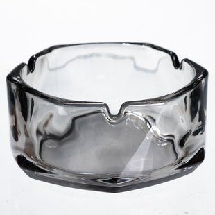 Попільничка скляна Diamond Faceted 12 см Сірий Yiwu HP-34-79 фото