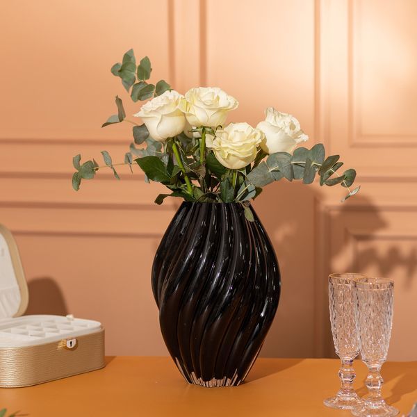 Ваза для цветов с 3D-эффектом 30 см Черный Flower Season HP-10-4 фото