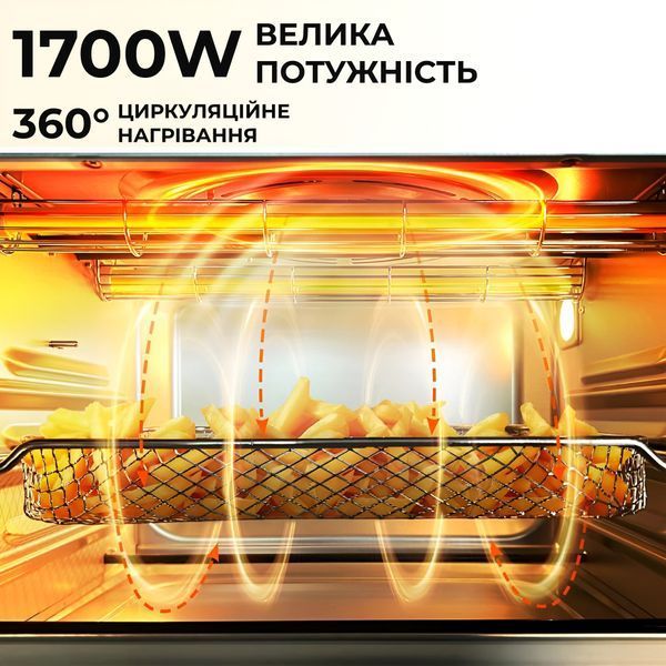 Духовка електрична Sokany SK-10011 1700 Вт Чорний фото