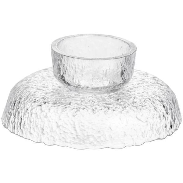 Фруктовница на ножке Ice Textured 15 см с ледяной текстурой стекла Прозрачный Yiwu HP-34-88 фото