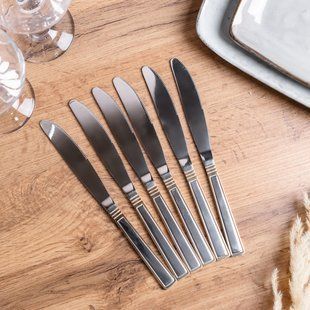 Набор столовых ножей TS Kitchen HP700 6шт Хром с золотом фото
