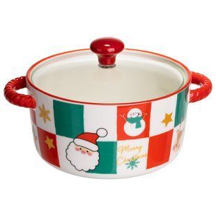 Супниця порцелянова Christmas 800 мл Червоний Yiwu FM-CS-9C фото