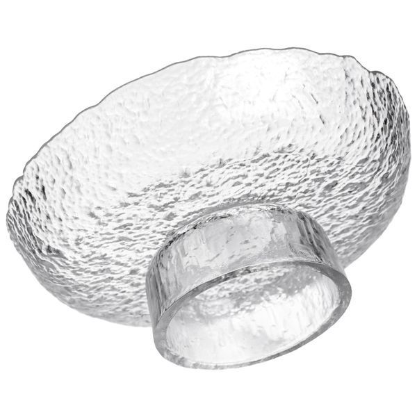 Фруктовница на ножке Ice Textured 20 см с ледяной текстурой стекла Прозрачный Yiwu HP-34-89 фото