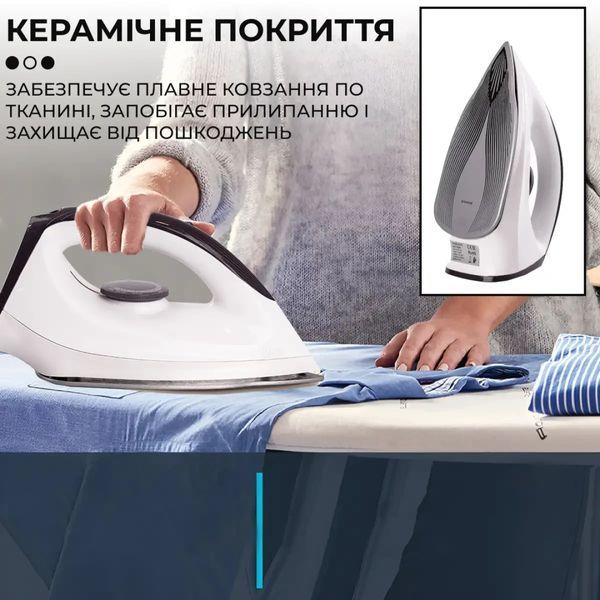 Утюг с керамической подошвой 1200 Вт Белый Sokany SK-119 фото
