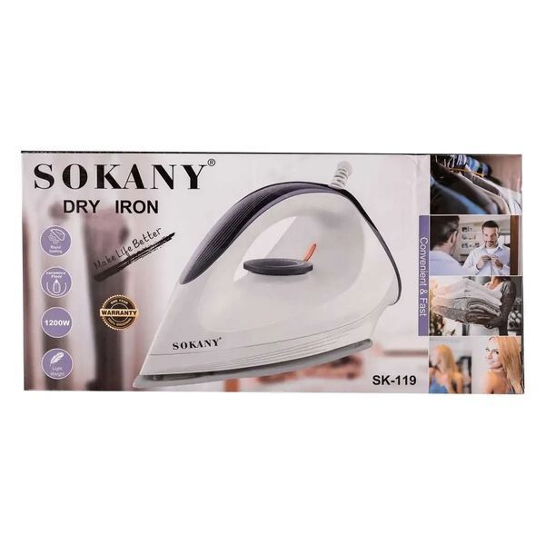 Утюг с керамической подошвой 1200 Вт Белый Sokany SK-119 фото