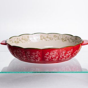 Форма для запікання Vintage 30 см кругла з ручками Червоний Yiwu HM04-08 фото