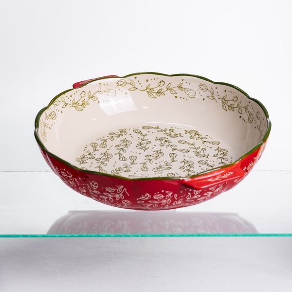 Форма для запікання Vintage 30 см кругла з ручками Червоний Yiwu HM04-08 фото