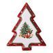 Блюдо сервірувальне новорічне для закусок порцелянове Christmas 29 на 24 на 2 см Червоний з білим Yiwu HP-SDHK-17 фото 1