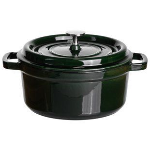 Кокотниця чавунна емальована 2,5 л Каструля Yongkang HP-FLG-9 green фото