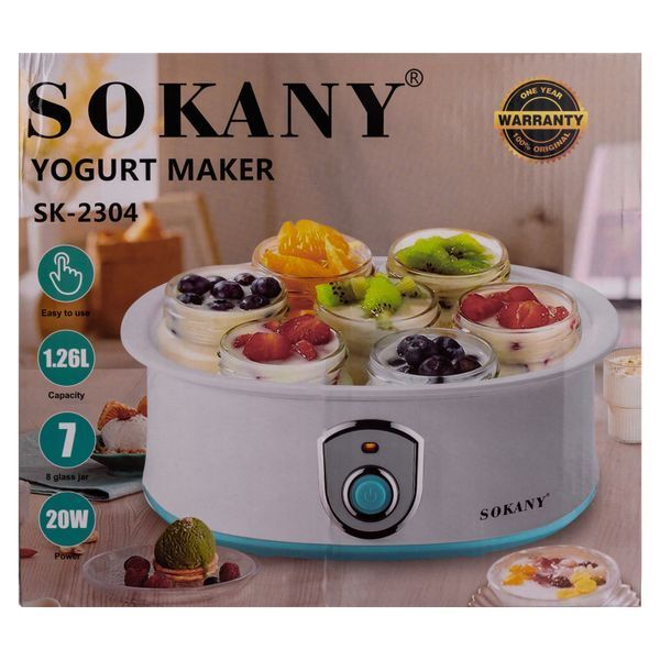 Йогуртница Sokany SK-2304 на 7 баночек 20 Вт Белый фото