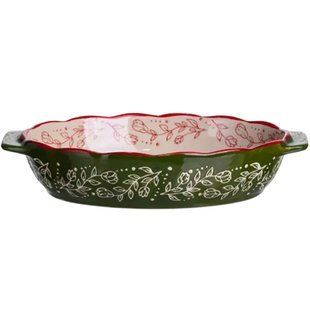 Форма для запікання Vintage 25 на 15 на 5 см овальна з ручками Зелений Yiwu HM05-01 фото