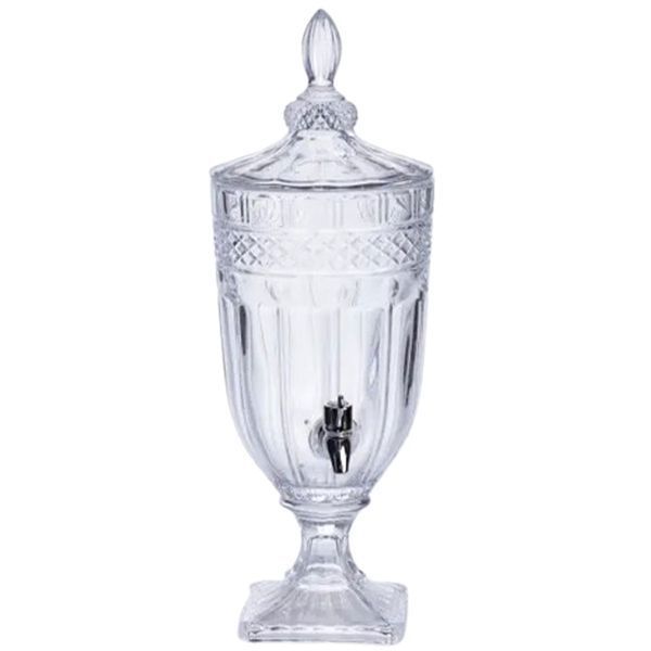 Лимонадница стеклянная на ножке с краном 3 л Yiwu HP-19-293 фото