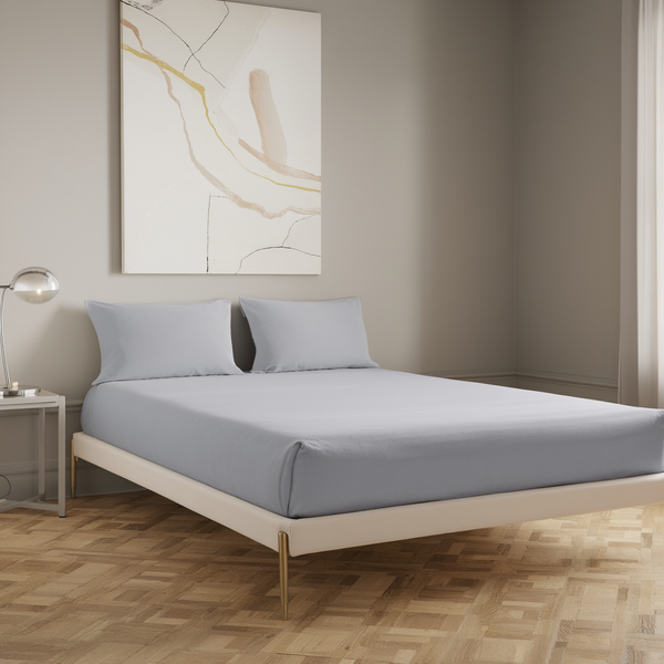 Комплект простыни на резинке с наволочками из трикотажа Серый ТМ COLORFUL HOME 004-123-16-30-3-4 фото