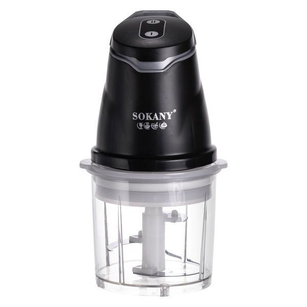 Чоппер кухонний багатофункціональний 1,5 та 0,8 л Чорний SOKANY SK-06028 фото