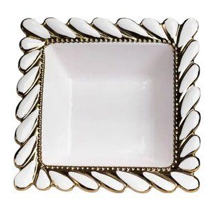 Тарілка глибока порцелянова Tiffany квадратна Yiwu ML2009 фото