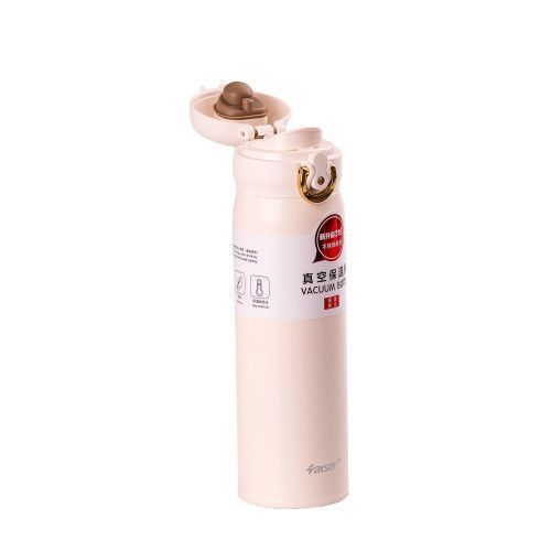 Термос Vacuum Cup 350 мл із кришкою фліп топ бежевий Happy Life HPGM80120500BE фото