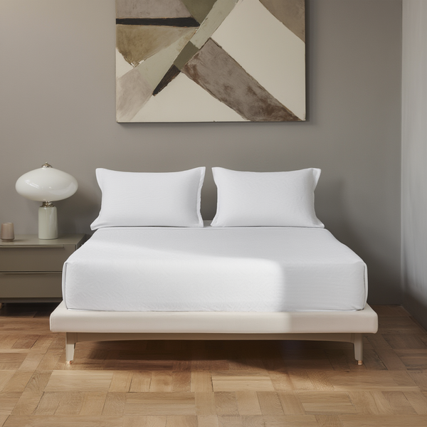 Комплект простыни на резинке с наволочками из трикотажа Белый ТМ COLORFUL HOME 004-125-18-30-3-1 фото