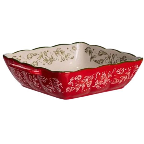 Форма для запекания Vintage 20 на 16.5 на 4 см квадратная с ручками Красный Yiwu HM04-13 фото