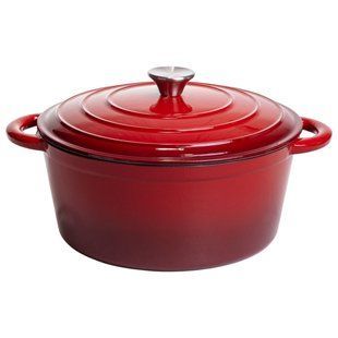 Каструля чавунна емальована 6.5 л Червоний Yongkang HP-FLG-3 RED фото