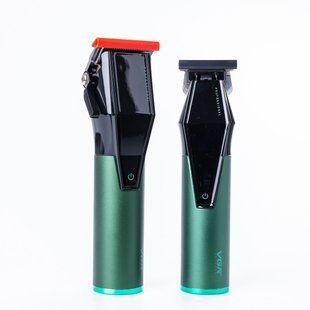 Набор для стрижки машинка и триммер VGR V-677 аккумуляторный 2000 mAh Зеленый фото