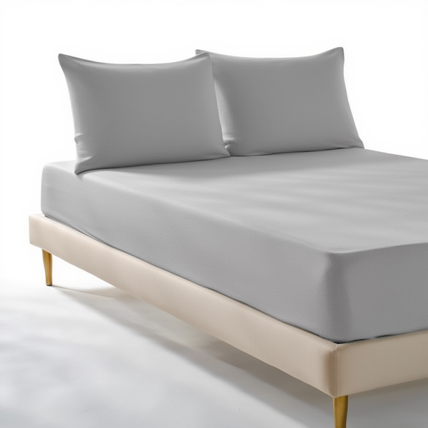 Комплект простирадло на резинці з наволочками трикотаж Сірий ТМ COLORFUL HOME 004-125-18-30-3-3 фото