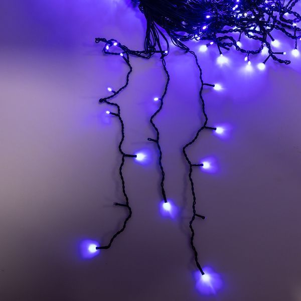 Гірлянда Бахрома вулична 810 LED 50 м чорний/синій Garlando 50MBBL фото