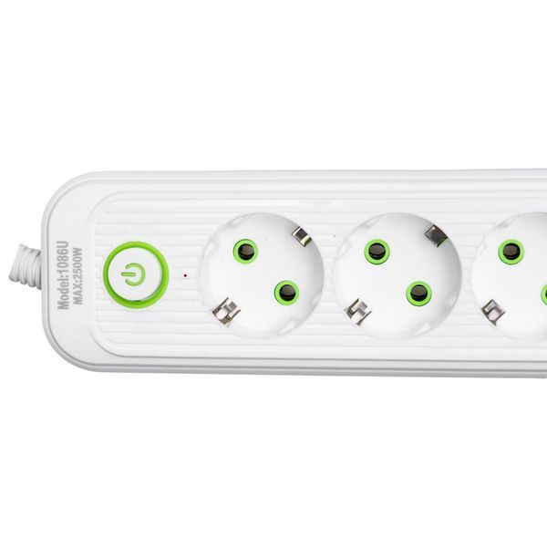 Мережевий фільтр-подовжувач 5 розеток і 3 USB A1 Type-C на 5 метрів Білий Yiwu HP-5-43 фото
