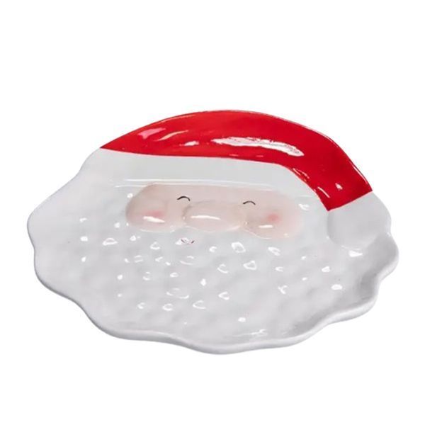 Блюдо сервировочное новогоднее для закусок из фарфора Santa Claus 27 на 21 см Yiwu CR-1-32 фото
