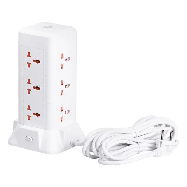 Мережевий фільтр-подовжувач на 9 розеток з LED-лампою 3USB та 1PD 2,8 метри Білий Yiwu HP-5-5 фото