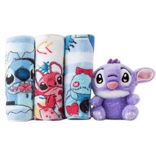 Набор детских полотенец из микрофибры 3 штуки с игрушкой Фиолетовый ТМ COLORFUL HOME 501-181-C-90V фото