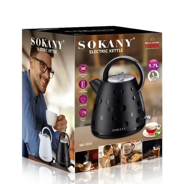 Электрочайник Sokany SK1033B на 1.7 л 1850 Вт Черный фото