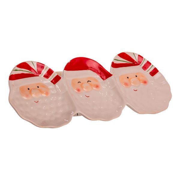 Блюдо сервировочное новогоднее для закусок из фарфора Santa Claus 33.5 на 12.5 см Yiwu CR-1-33 фото
