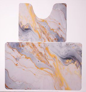 Набор ковриков для ванной и туалета Golden Marble 50 на 80 и 40 на 50 см Бежевый Yiwu HP-42-179 фото