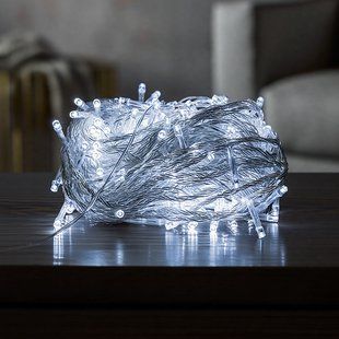 Новорічна гірлянда кімнатна нитка 18 м 180 LED білий провід Білий Garlando W180LED18MWW фото