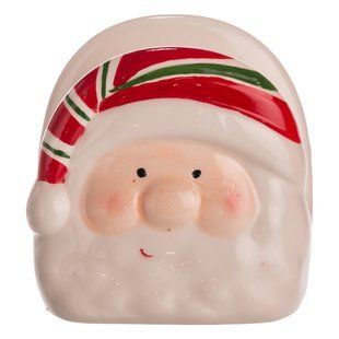 Серветниця на стіл новорічна кухонна Santa 15 см порцелянова Yiwu CR-1-37 фото
