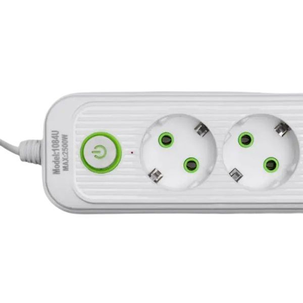 Мережевий фільтр-подовжувач 3 розетки і 3 USB A1 Type-C на 3 метри Білий Yiwu HP-5-33 фото