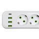 Мережевий фільтр-подовжувач 3 розетки і 3 USB A1 Type-C на 3 метри Білий Yiwu HP-5-33 фото 3