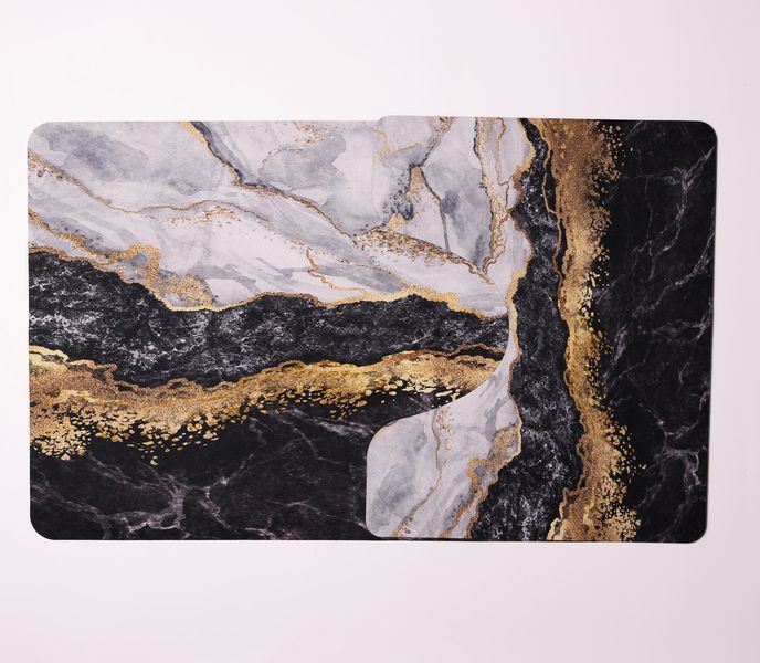Набір килимків для ванної та туалету Modern Marble 50 на 80 і 40 на 50 см Чорно-білий Yiwu HP-42-182 фото