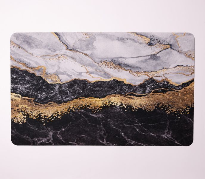 Набір килимків для ванної та туалету Modern Marble 50 на 80 і 40 на 50 см Чорно-білий Yiwu HP-42-182 фото