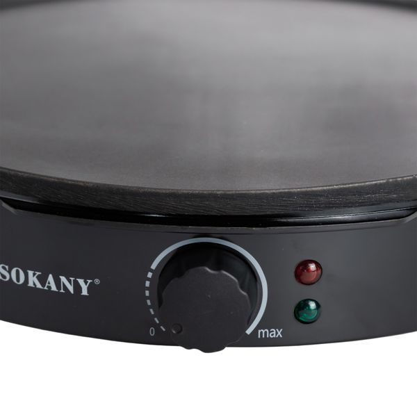 Млинниця електрична 30 см з антипригарним покриттям Чорний Sokany SK-BBQ-842 фото